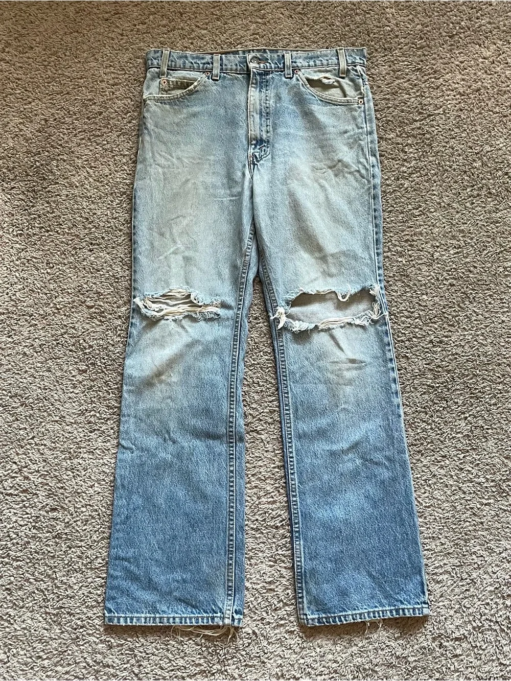 Vtg Levis 517 Orange Tab Jeans Size 35x32 (Actual 34x31) Faded Distressed USA